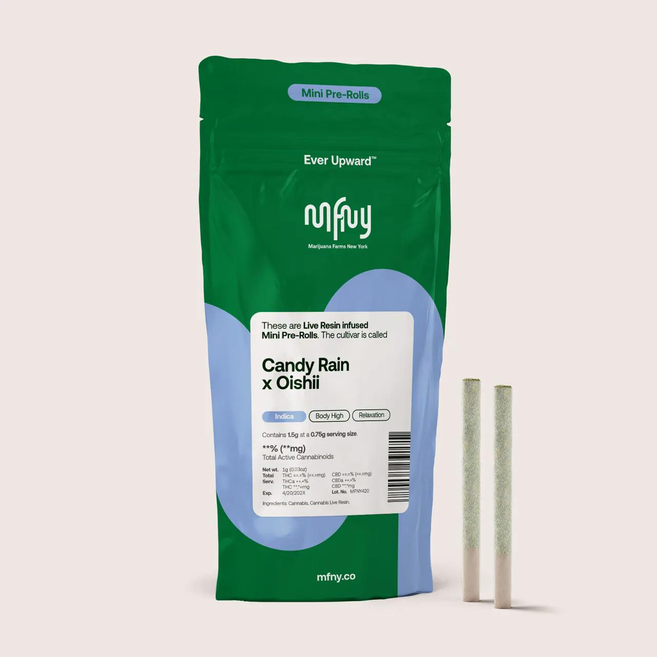 Pre-Roll | MFNY | Infused Pre-Roll | Candy Rain x Oishii | 2ct |  1.5g