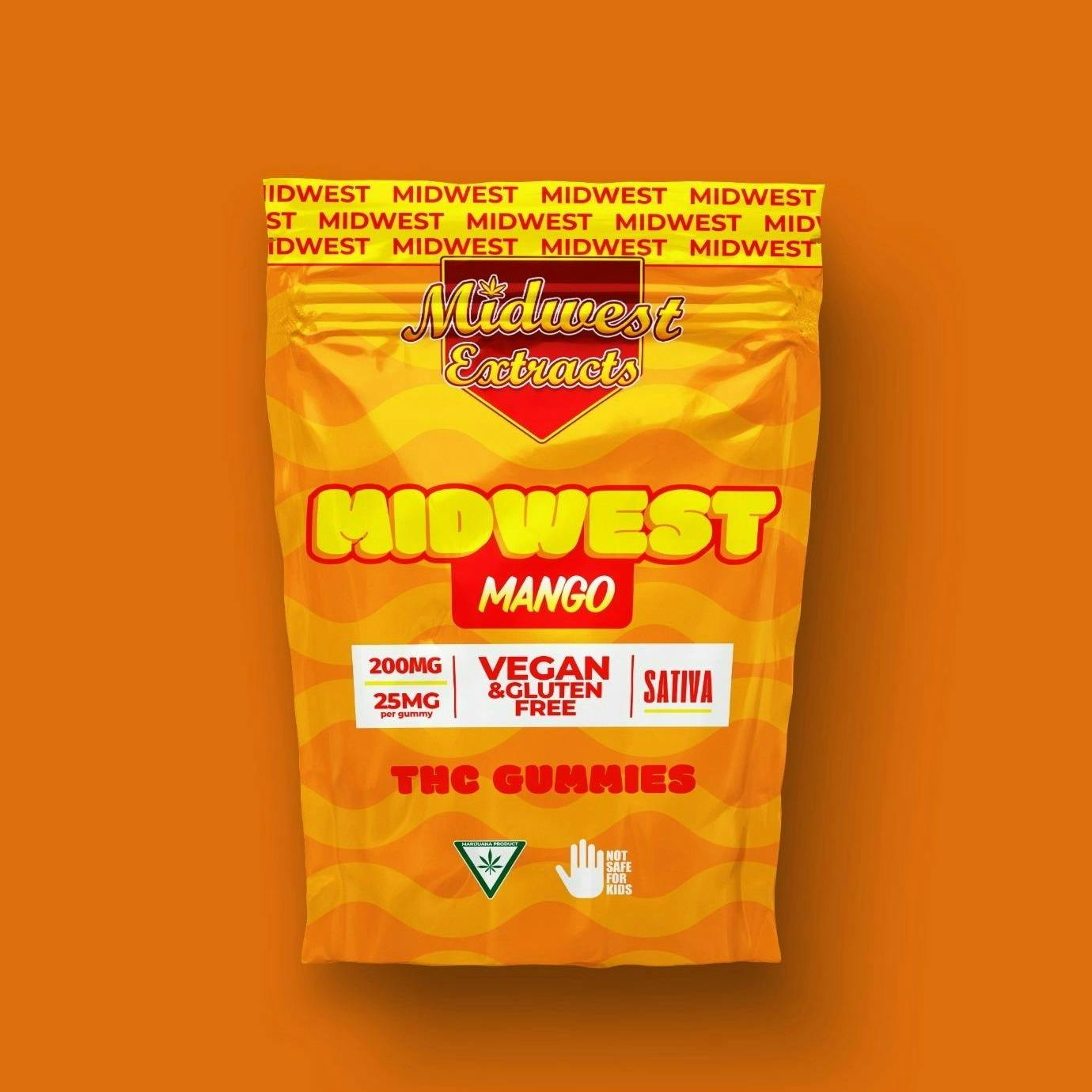 Product: Midwest Extracts | Gummies - 200mg - Mango (Sativa)