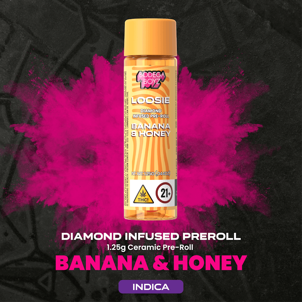 Product Diamond Infused Preroll | Banana Honey (H) Bodega Boyz