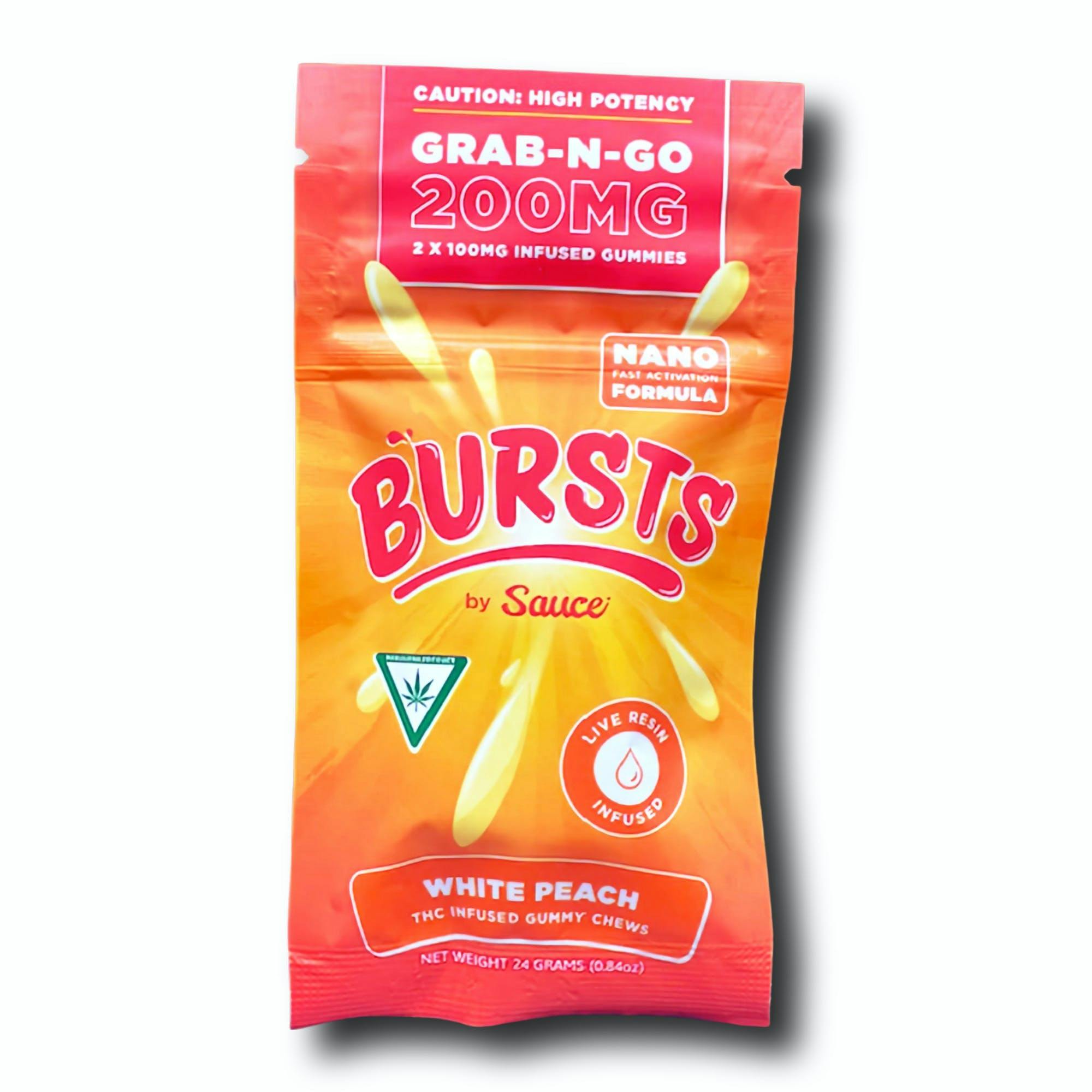 SAUCE BURSTS | WHITE PEACH - LIVE RESIN GUMMIES | 200MG