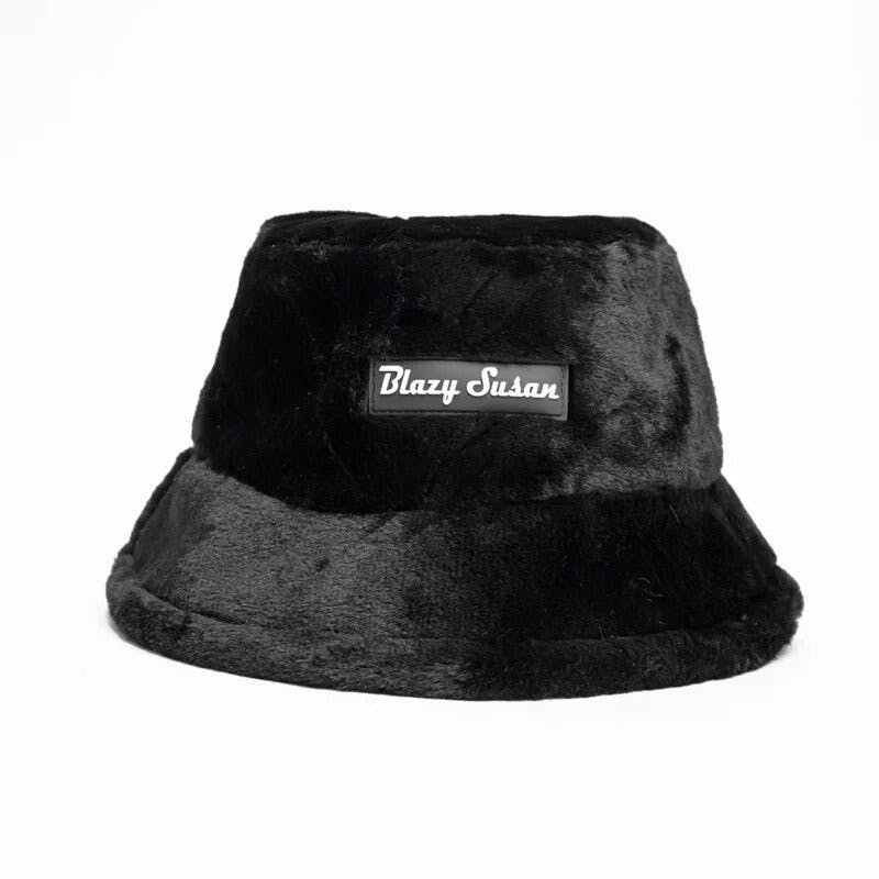Blazy susan - fuzzy bucket hat - black