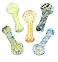 Product AFG - Ropes & Swirls Glass Spoon Pipe 3.25" Colors Vary