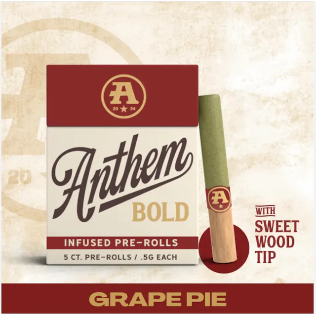 Anthem BOLD Infused Pre-Roll Pack Grape Pie 5pk/2.5g (hybrid, infused pre roll packs)