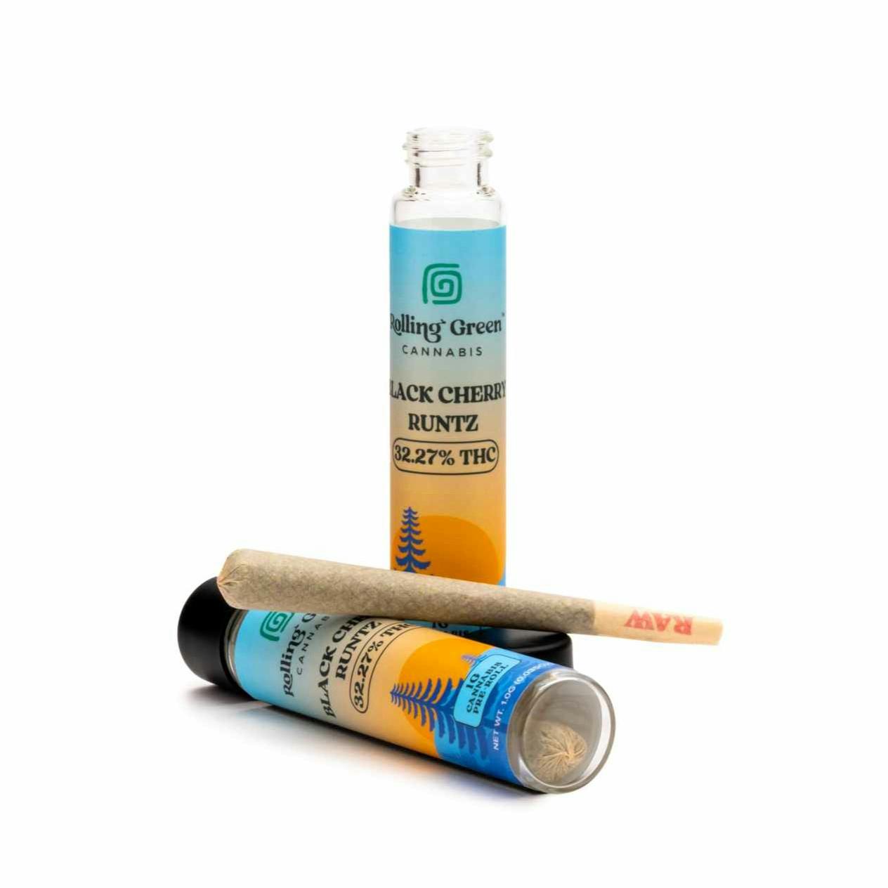 Rolling Green - Black Cherry Runtz Preroll - 1gRolling GreenHybridTHC: 32.27%TERPS: 1.6%4th of July Weekend! Spend $400 Get $75 off+6