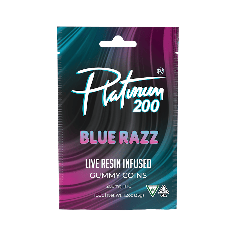 Platinum Vape | 200mg Live Resin Gummies | Blue Razz