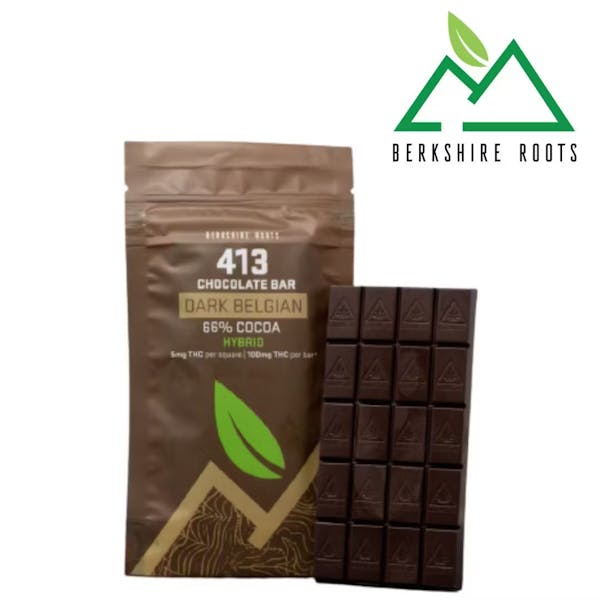 413 Dark Chocolate Bar - 100mg - Berkshire Roots