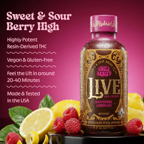 Uncle Arnies 8oz 100mg Raspberry Lemonade Live Resin-1