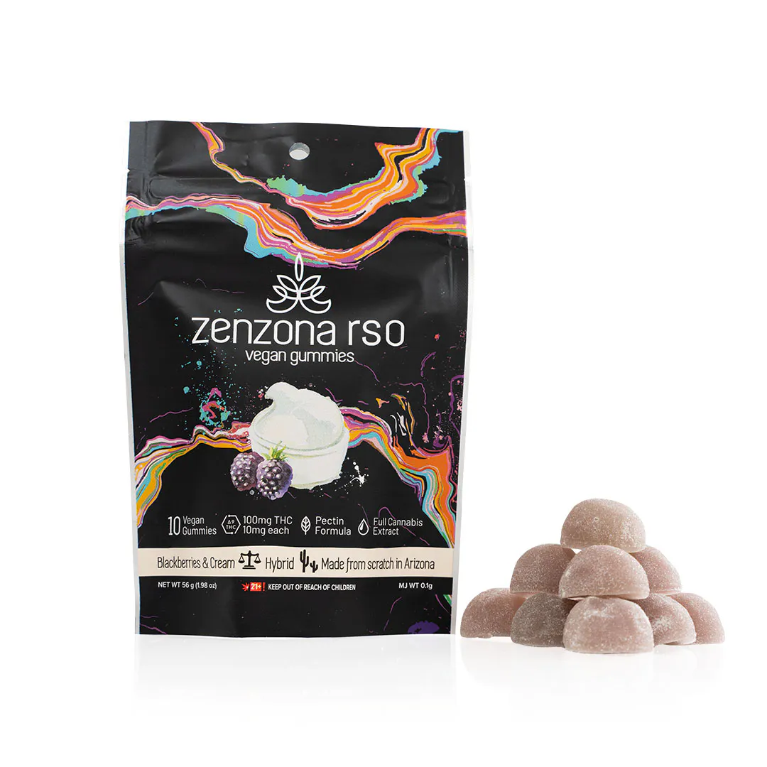 zenzona Vegan Blackberries and Cream RSO Gummies - 100mg | D2
