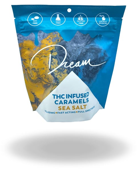 Product: Dream Edibles | Sea Salt Caramel 1:1 THC:CBD | 100mg:100mg