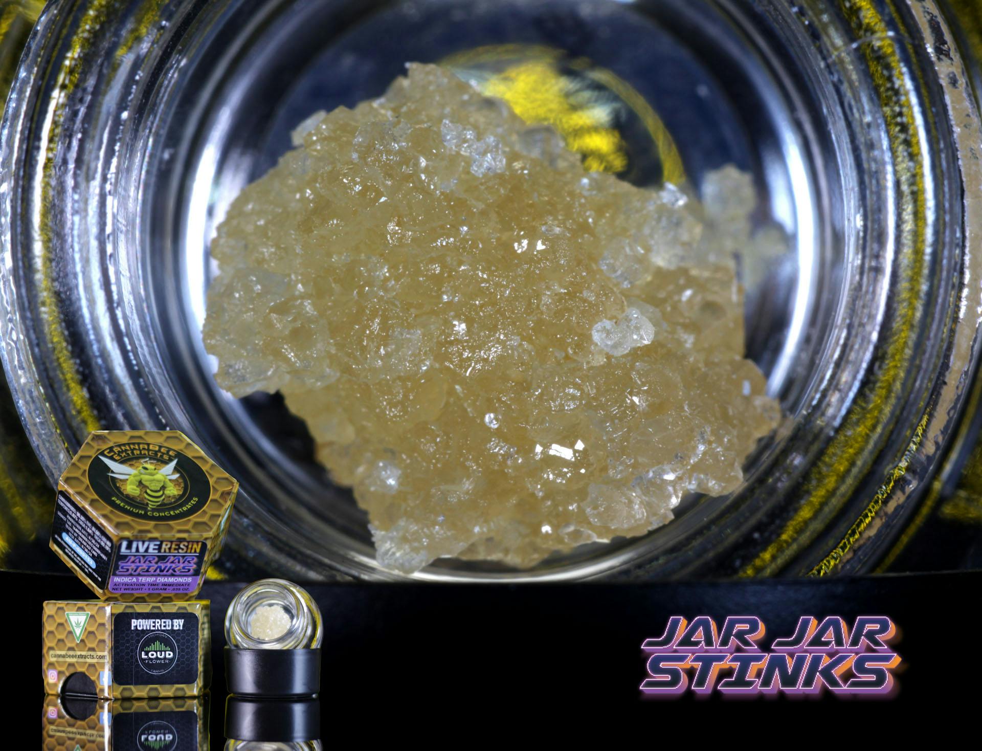 Product: Canna Bee | Jar Jar Sinks | Cured Resin Concentrate Indica