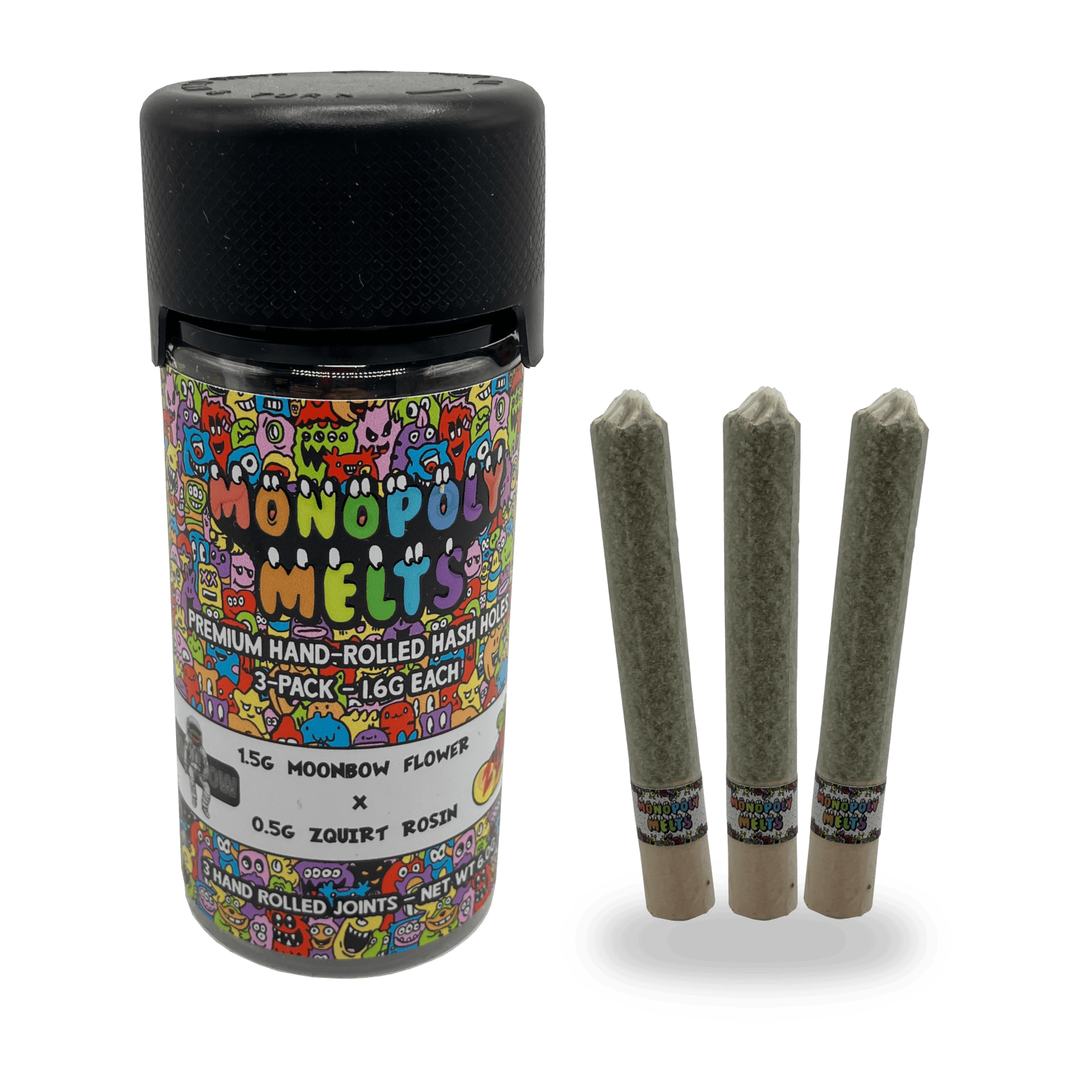 Product: Monopoly Melts x GT Rolling Co | Live Rosin Donut 3-Pack - 6g - Moonbow x Zquirt