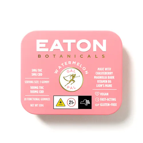 Eaton Botanicals Watermelon Gal Pal 1:1 (THC:CBD) Gummies 5mg 20pk-active
