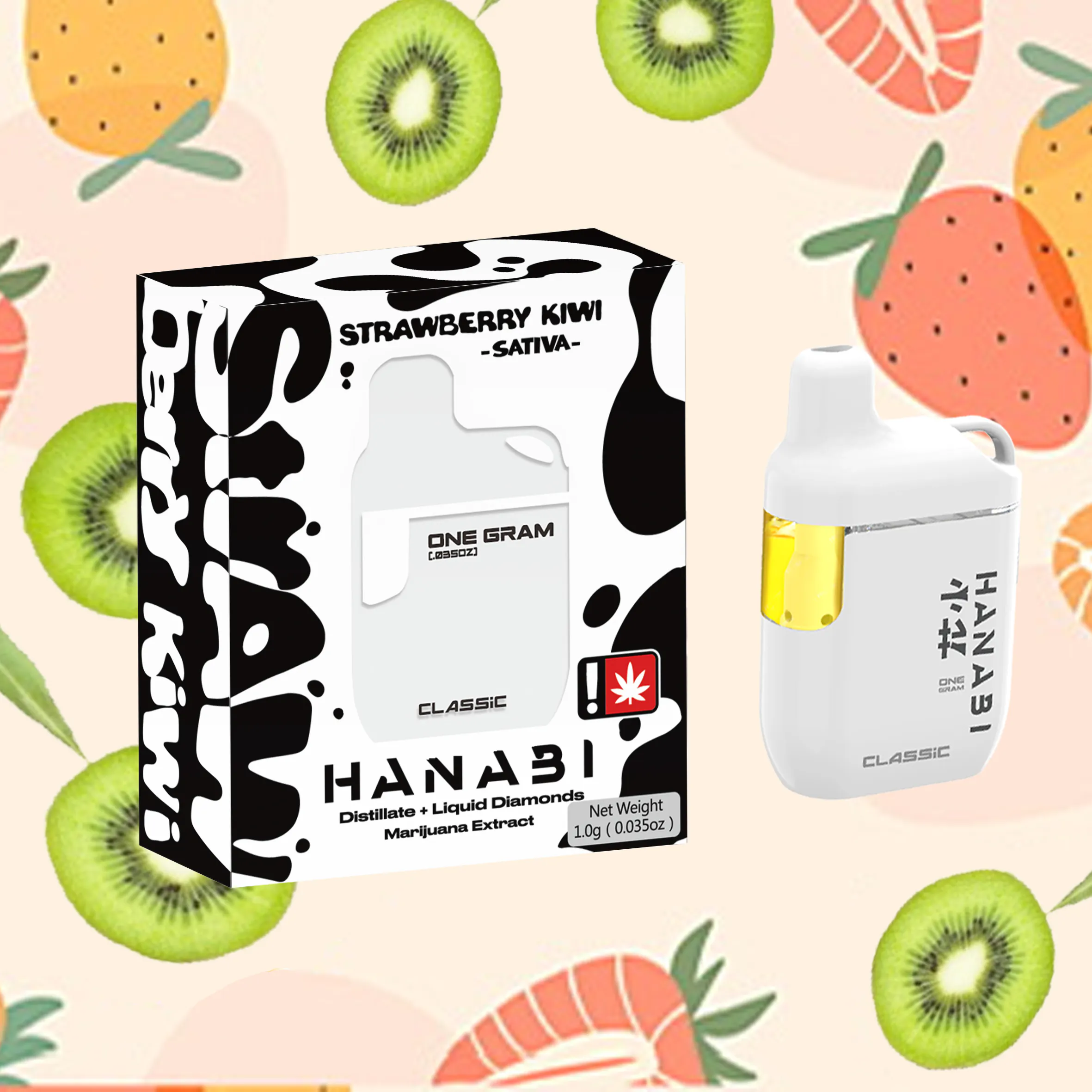 Blended Distilate - Sativa - Strawberry Kiwi - AIO - 1g | Nectar