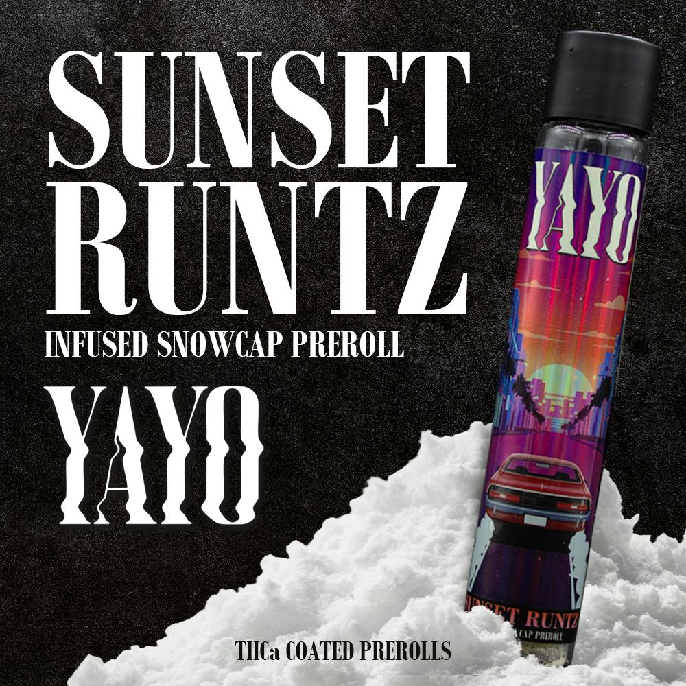 Yayo Infused Snow Cap Preroll | Sunset Runtz