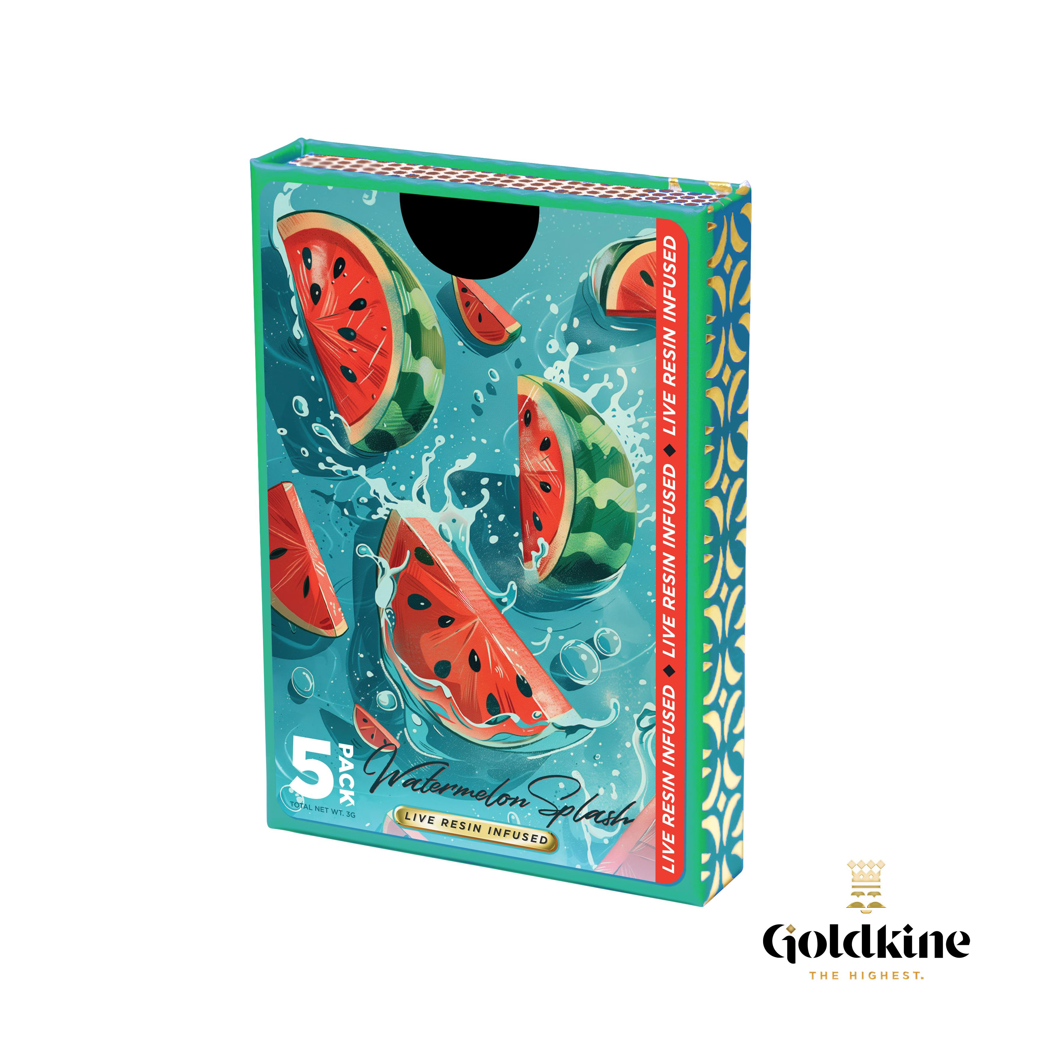 Product: Goldkine | Watermelon Splash | Infused Pre-roll Pack x 5 (3g) | Hybrid