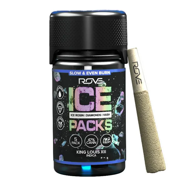 Rove Ice Packs Infused Pre-Roll Pack King Louis XIII 5pk/3g (indica, infused pre roll packs)