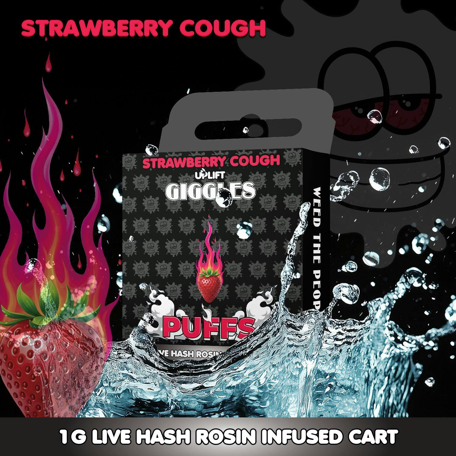 Giggles - 1g Live Rosin Cart - Strawberry Cough