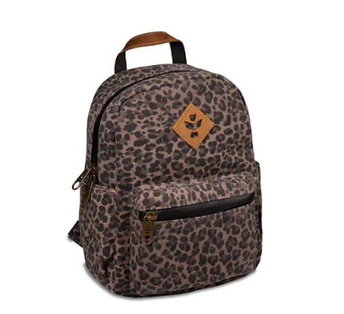 Revelry – Shorty Backpack Leopard Canvas Exterior-1