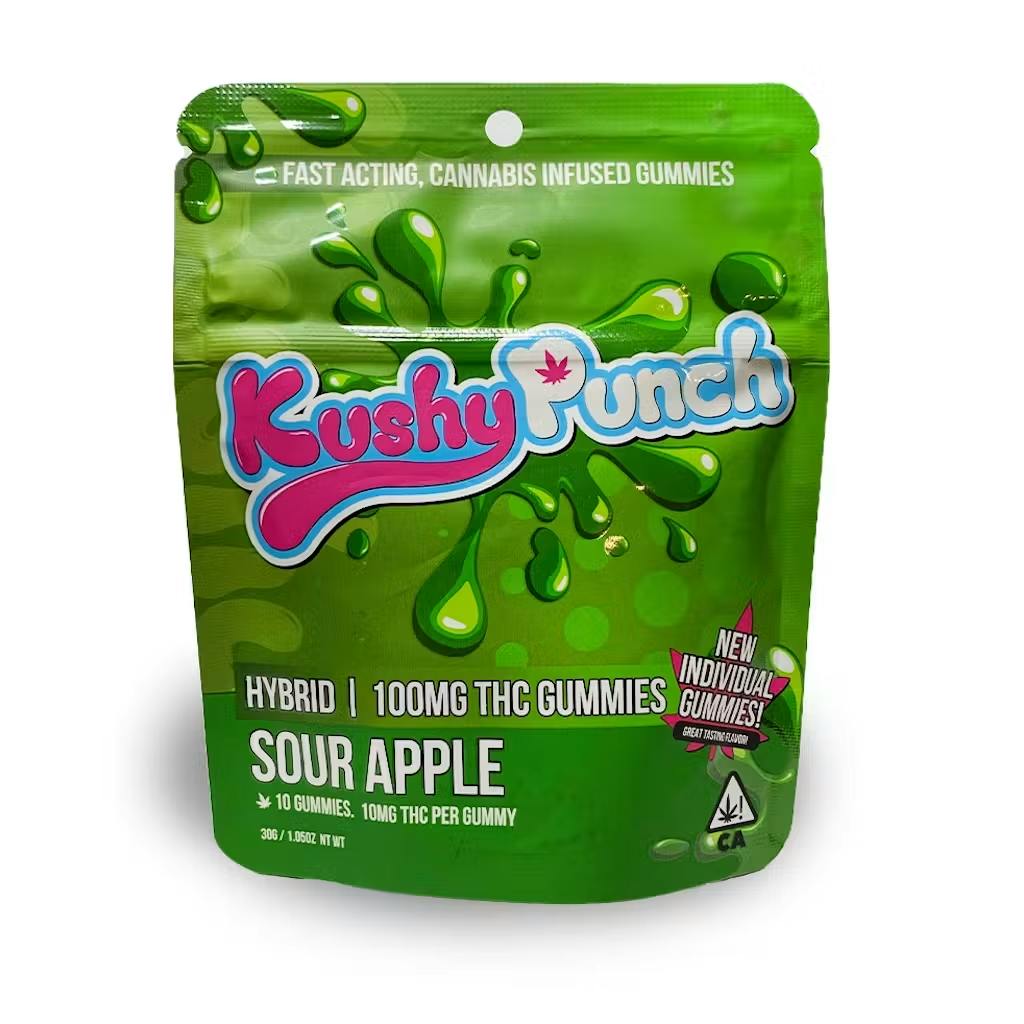 Kushy Punch - 100mg Gummies - Sour Apple