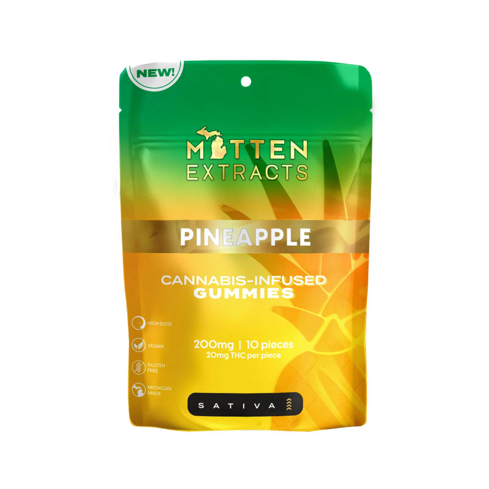 Mitten Extracts - 200mg Gummies - Pineapple
