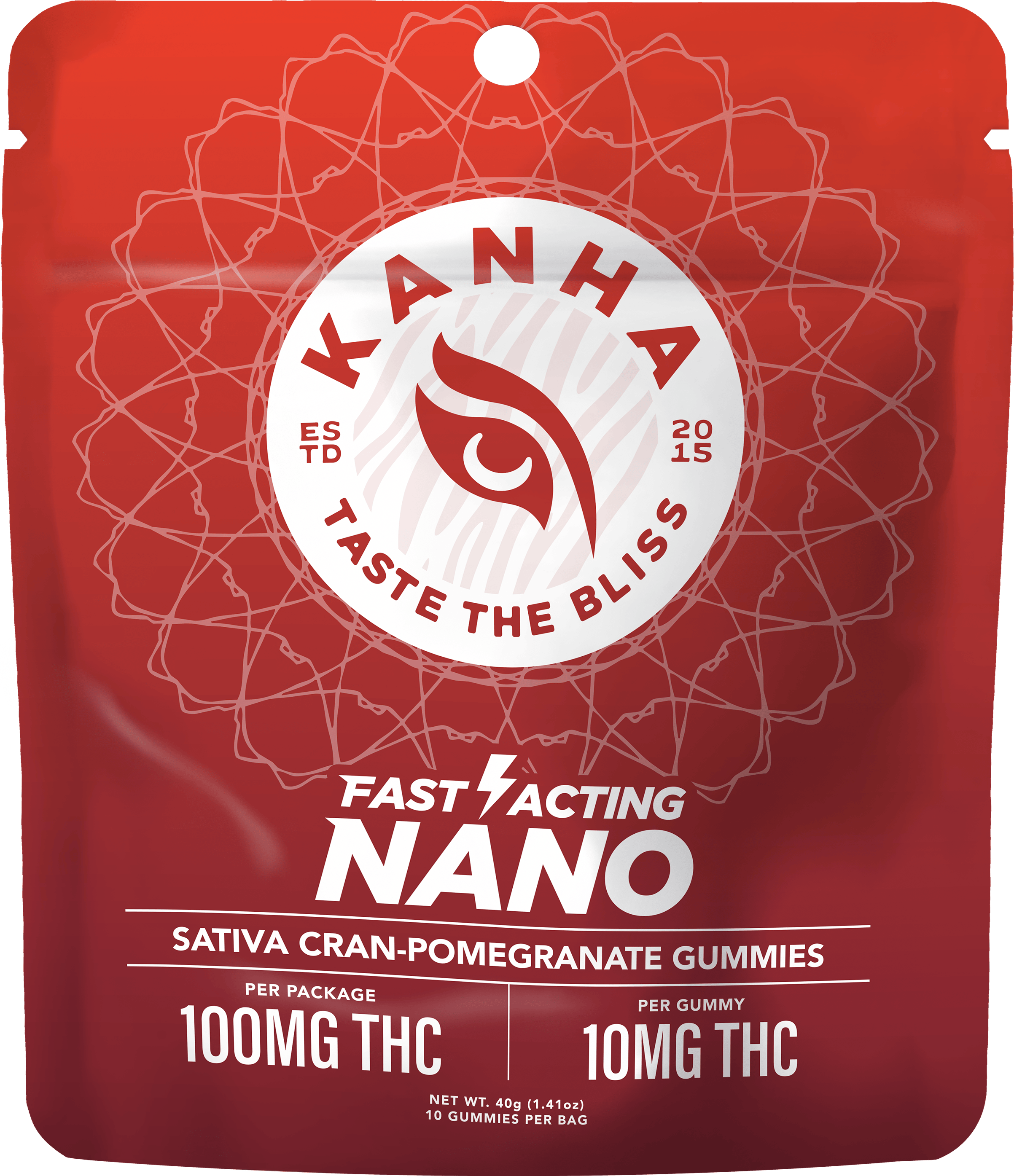 Product IP KANHA Nano Gummies - Cran Pomegranate 100mg (10pk)