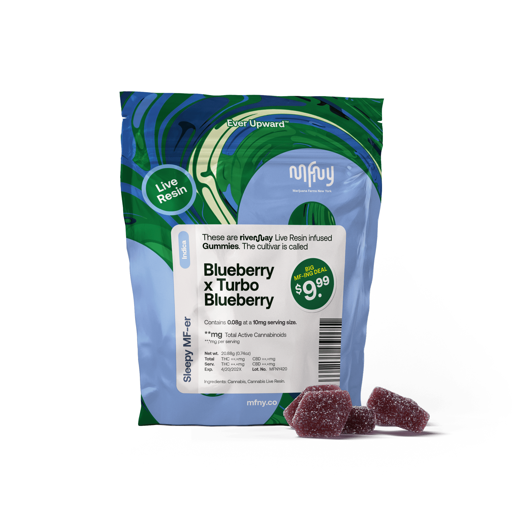 The Flowery NY | Blueberry x Turbo Blueberry Live Resin Gummies 10pk