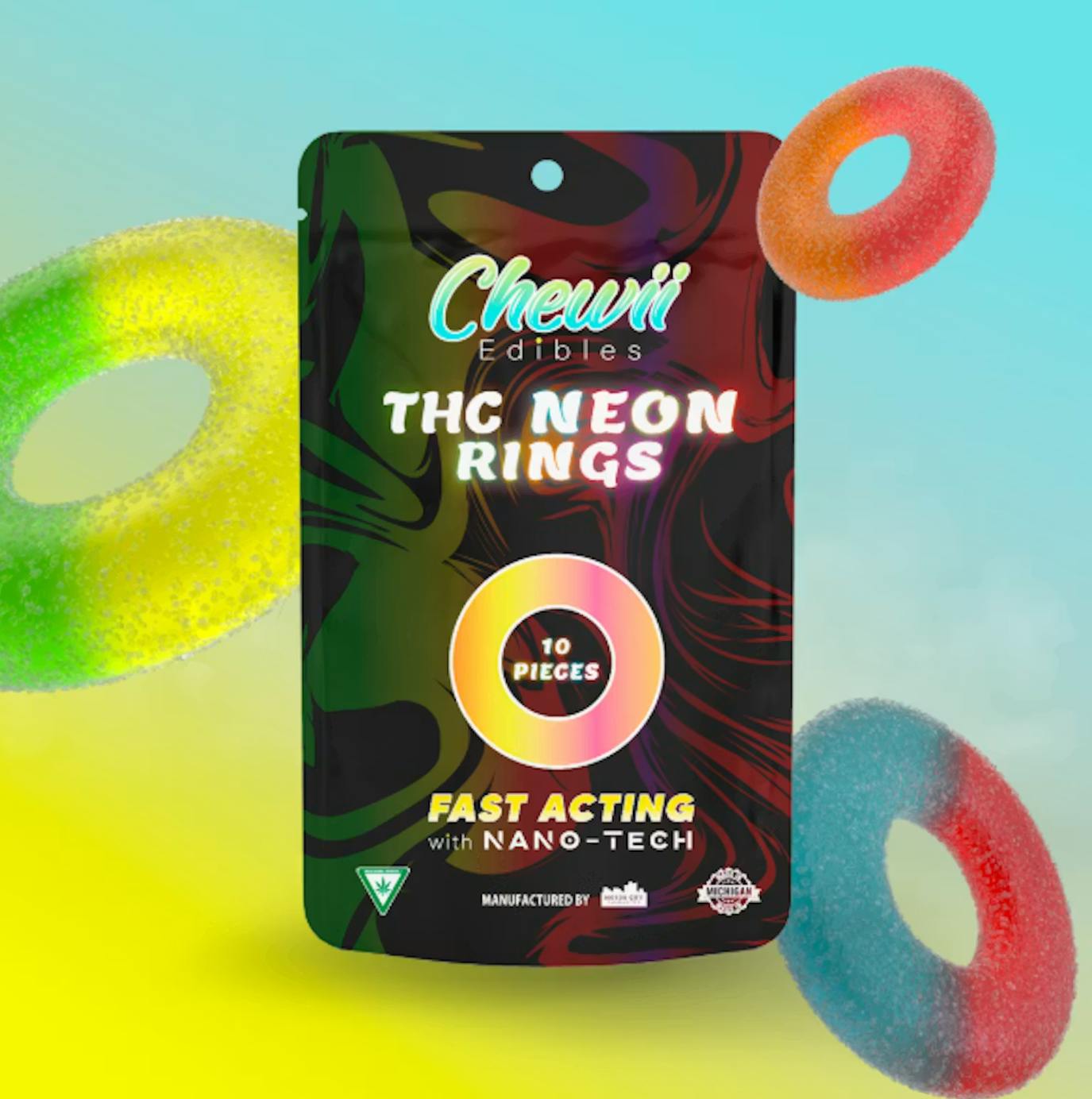 Chewii | Neon | 200mg Gummy Rings (10x20mg)