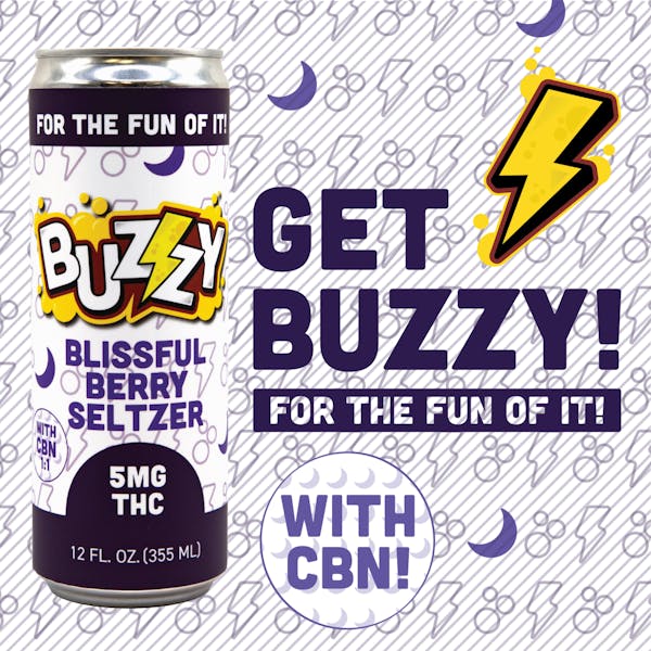 Blissful Berry 1:1 (THC:CBN) - 5mg Seltzer - Buzzy