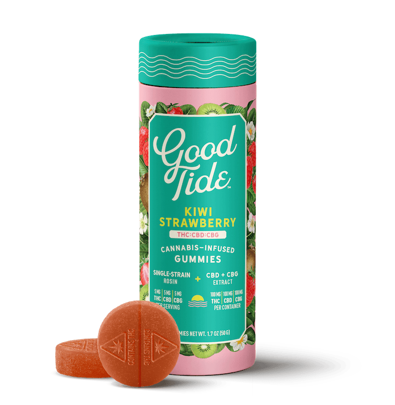 Product Good Tide - Kiwi Strawberry 1:1:1 THC:CBD:CBG Rosin Gummies (100mg 10pk)