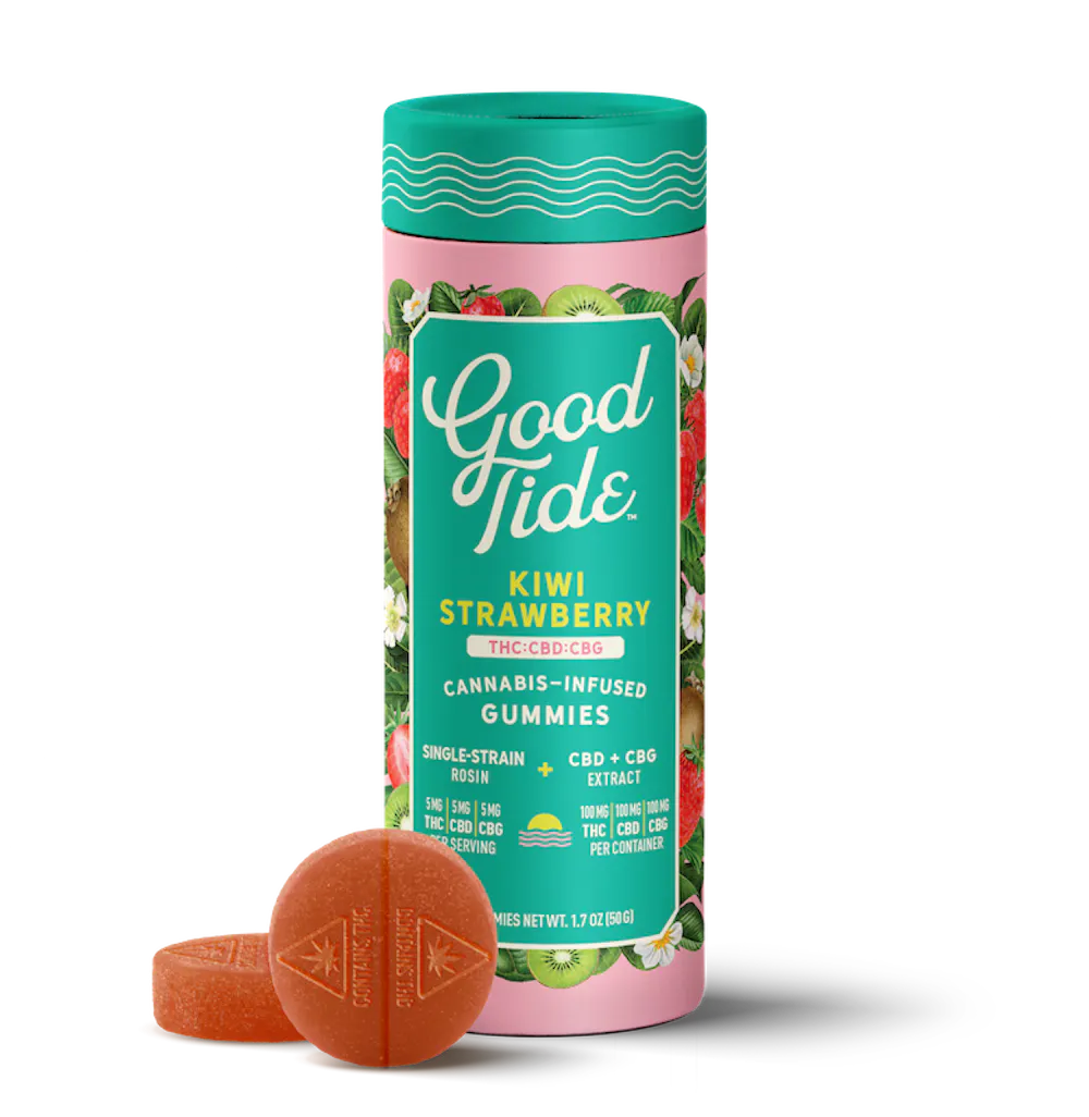 Product Good Tide - Kiwi Strawberry 1:1:1 THC:CBD:CBG Rosin Gummies (100mg 10pk)