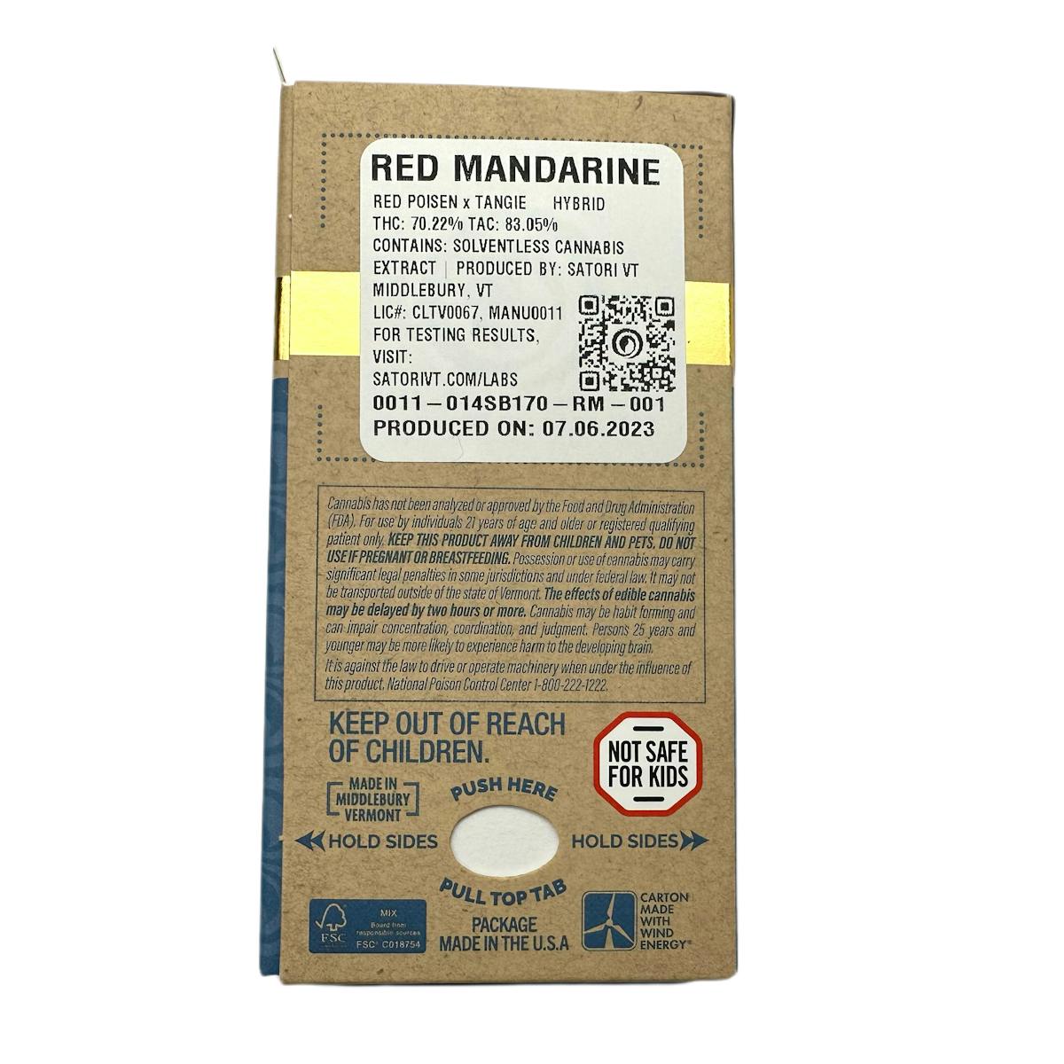 Image of Red Mandarine | .5g Hash Rosin Cartridge