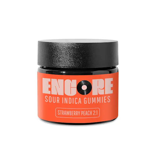 Sour Strawberry Peach 2:1 Indica 10mg (10ct) – Encore Gummies-active