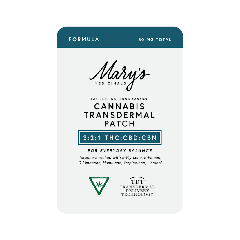 Mary's | 30mg Transdermal Patch | Formula 3:2:1