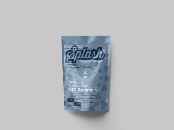 Product: Splash | Blueberry Live Resin Distillate Gummies | 200mg