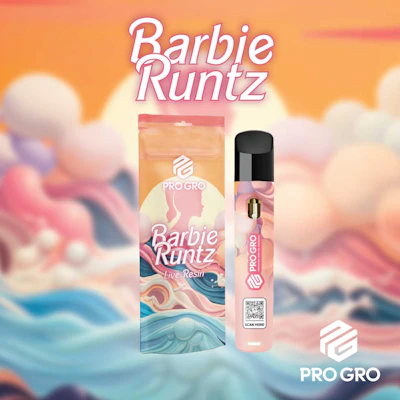 Barbie Runtz 1g Live Resin Disposable - DISPOSABLES by Pro Gro at King of Budz