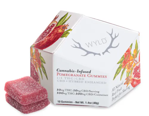 Pomegranate Gummies | 1:1 CBD + Hybrid Enhanced | 10mg x 10pk-1