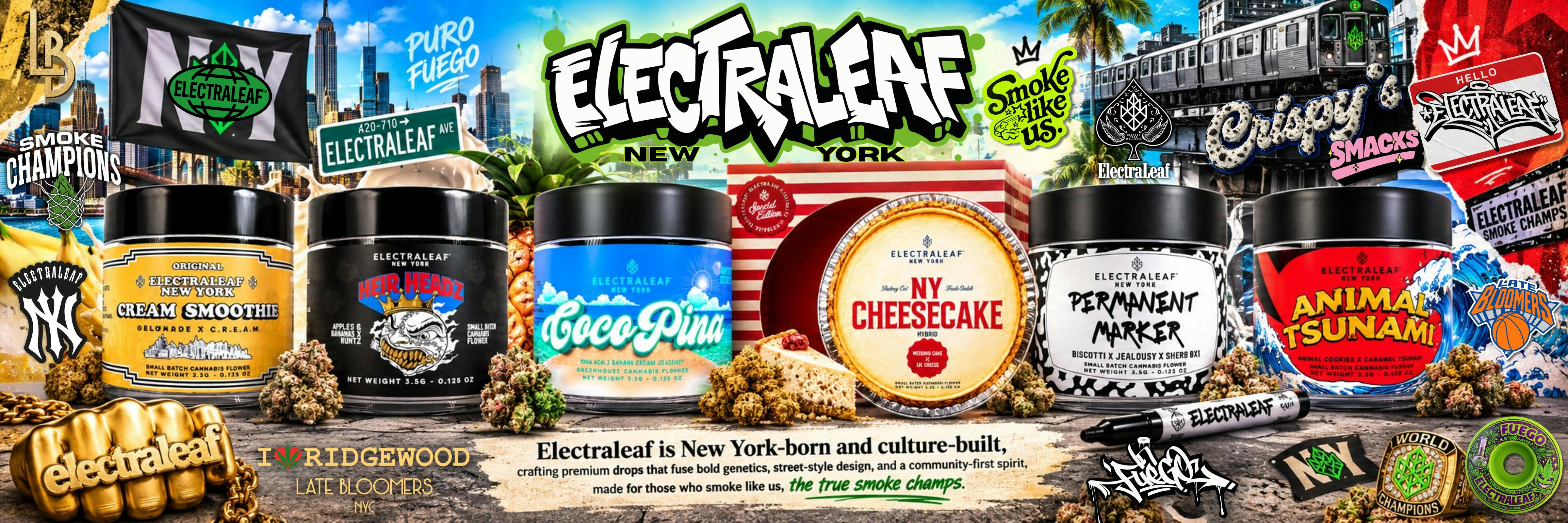 ELECTRALEAF BRAND BANNER x LATE BLOOMERS NYC