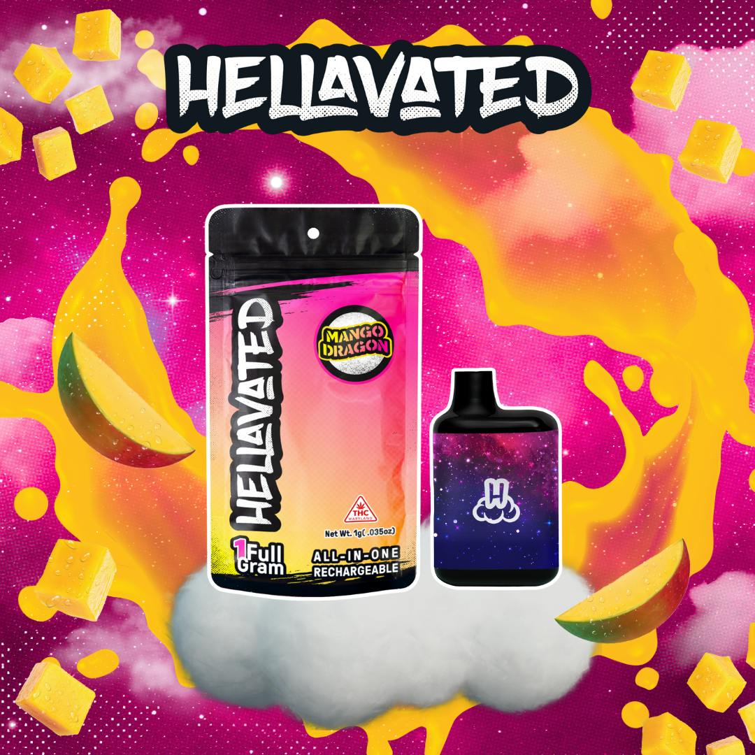 Hellavated Hellavated | Cloud Bar Disposable Vape | Mango Dragon | 1000mg