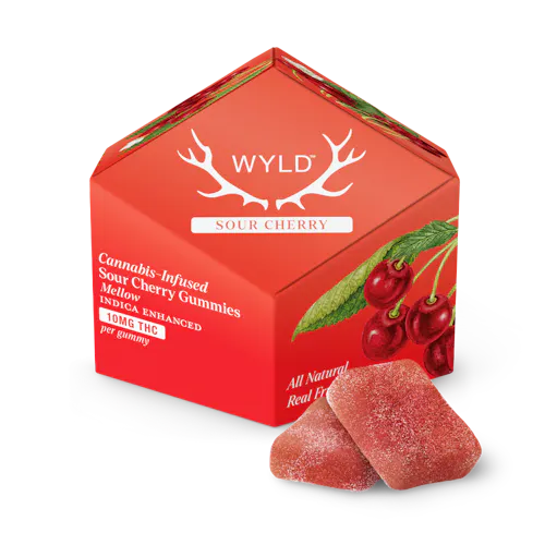 Sour Cherry Indica Enhanced Gummies-active