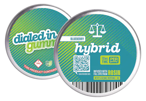 Dialed In Gummies  | Blueberry (Solventless) Rosin Gummies | 10pack | 110mg | Indica-active