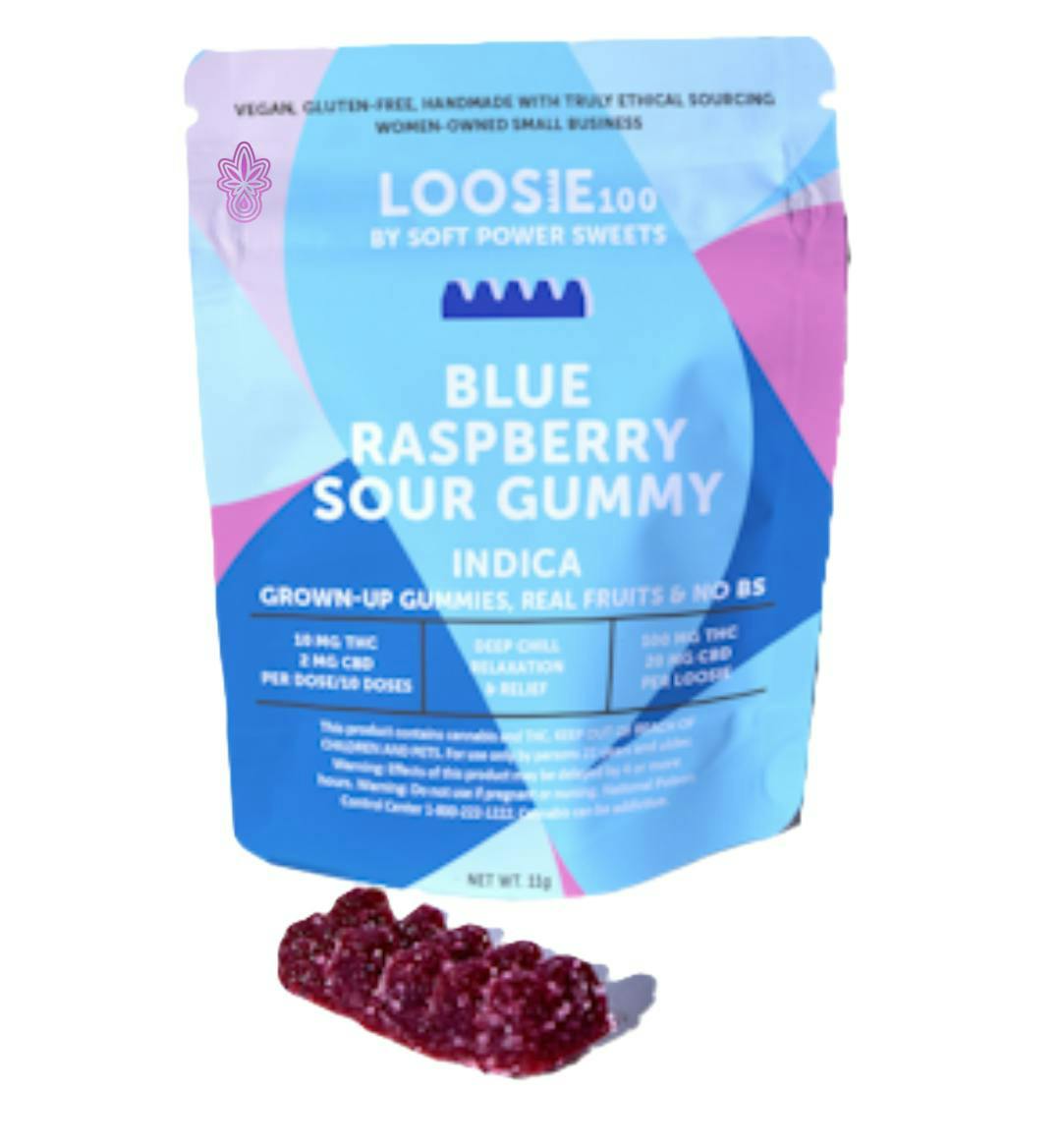 Soft Power Sweets | Sour Blue Raspberry | Loosie Gummy | 100mg