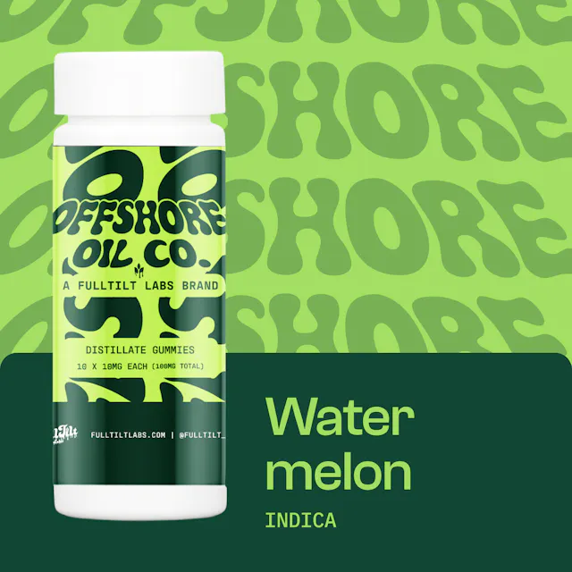 Offshore Oil Co. Distillate Gummies Watermelon 10pk/100mg (indica, 2.8g)