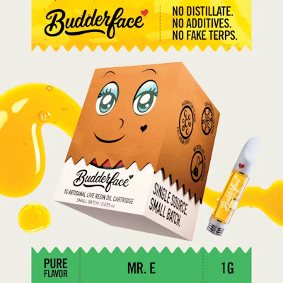 Budderface - 1g Live Resin Cart - Mr. E - CARTRIDGES by Budderface at King of Budz