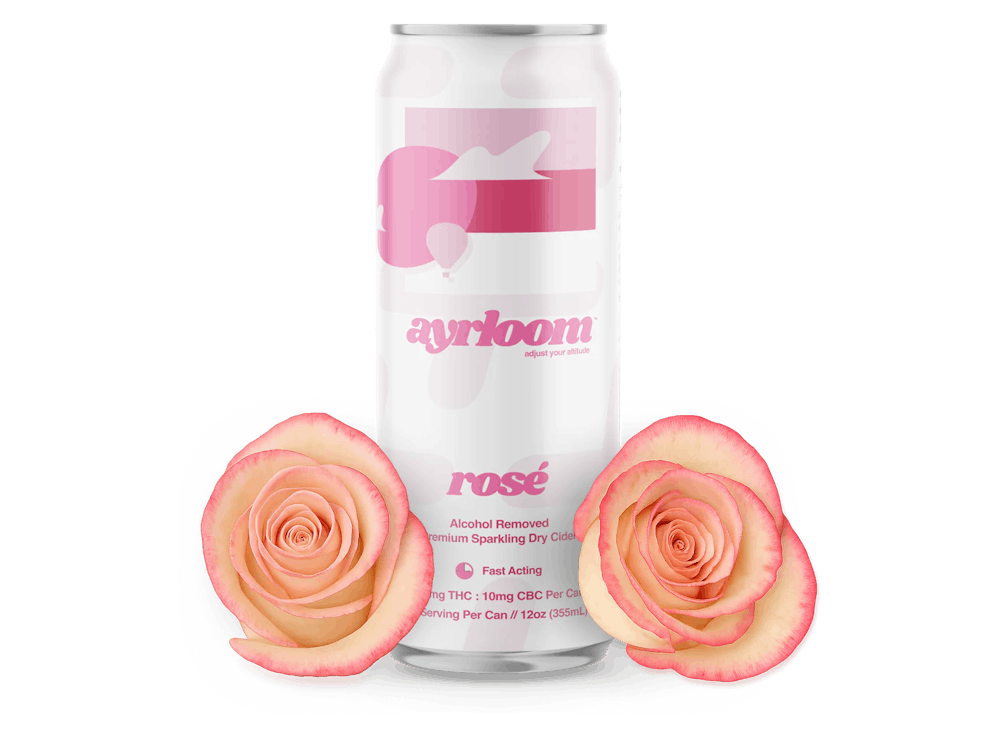 Product Seltzer | Rose Sparkling Dry Cider | 10mg THC/10mg CBC | Ayrloom