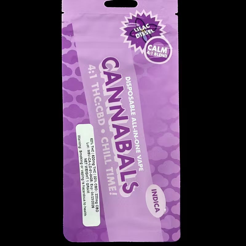 Cannabals | Lilac Diesel | Calm THC:CBD | AIO | 1g