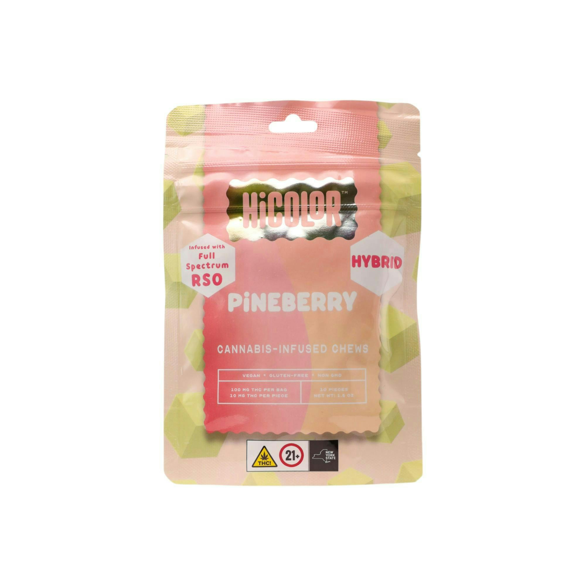 HiColor Pineberry 10pk 100mg RSO Gummies