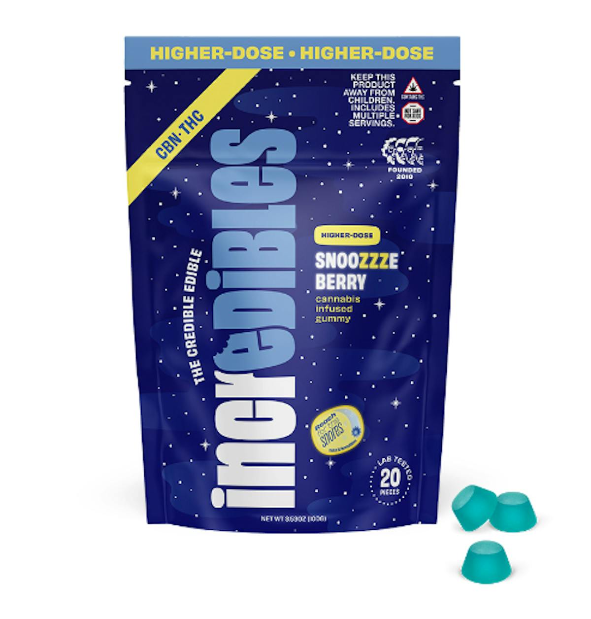 Photo of Incredibles 5:1 Snoozzzeberry Gummies 100mg 20pk (THC:CBN)