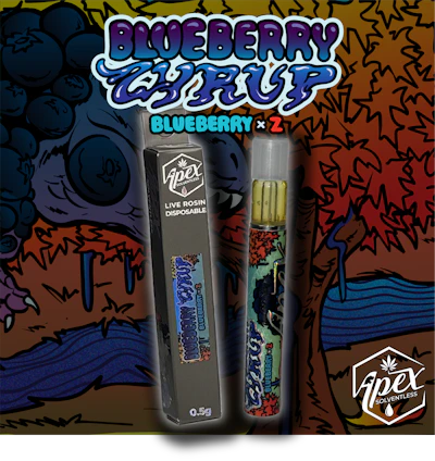 Apex - .5g Hash Rosin Disposable - Blueberry Zyrup - DISPOSABLES by Apex Concentrates at King of Budz