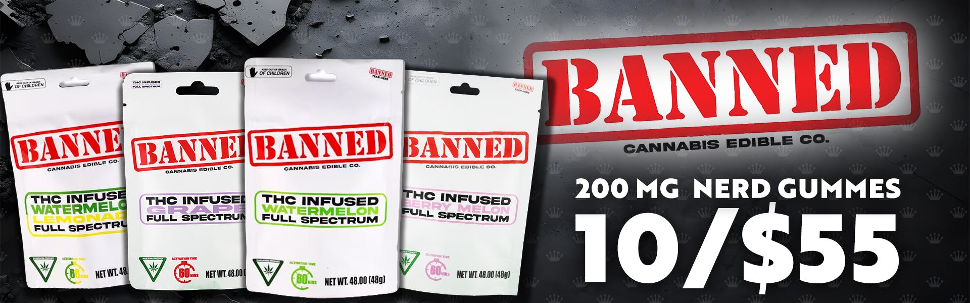 Banned 200MG Gummies 10 For $55