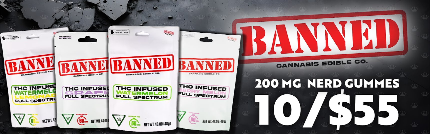 Banned 200MG Gummies 10 For $55